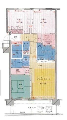 ルネ・アイン(3LDK/5階)の間取り写真