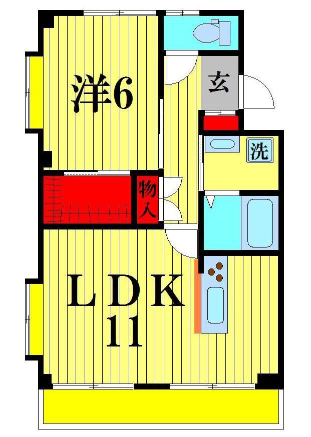 ヴィラ・フローラ(1LDK/2階)の間取り写真