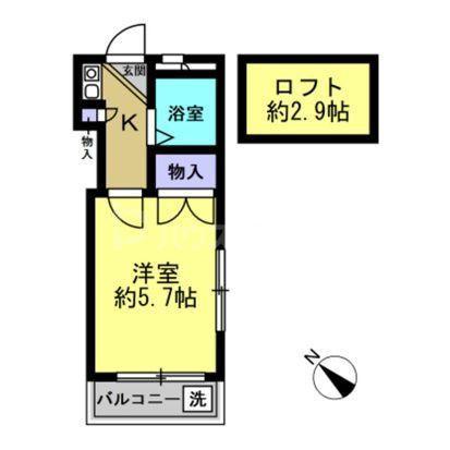 MISATO W SIX(1K/1階)の間取り写真