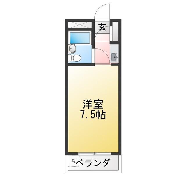 グリーンラークひばり北(1K/2階)の間取り写真