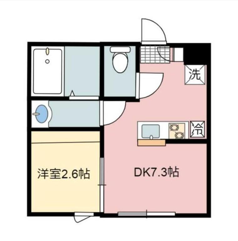 レブロン籠原(1DK/1階)の間取り写真