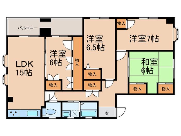 小俣ビル(4LDK/2階)の間取り写真