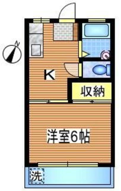 ひなた荘(1K/1階)の間取り写真