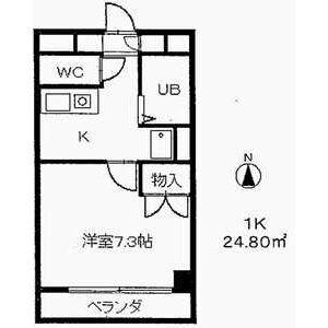 パークハウス中京(1K/2階)の間取り写真
