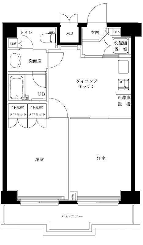 ルーブル森下弐番館(2DK/9階)の間取り写真
