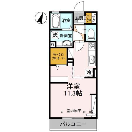 D-ROOMBUSINESS小山(ワンルーム/2階)の間取り写真