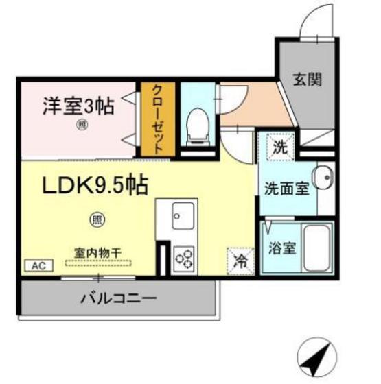 アネックス五番館(1LDK/2階)の間取り写真