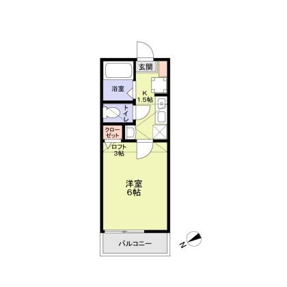 ヴィーナス ラグーン 斎藤分町(1K/2階)の間取り写真
