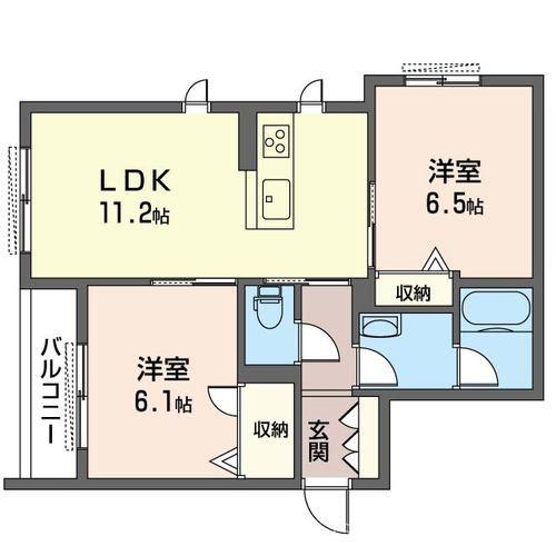 レジデンスヴィラ(2LDK/2階)の間取り写真