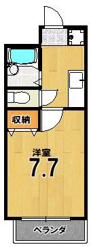 プレパルクニシカワ(1K/3階)の間取り写真