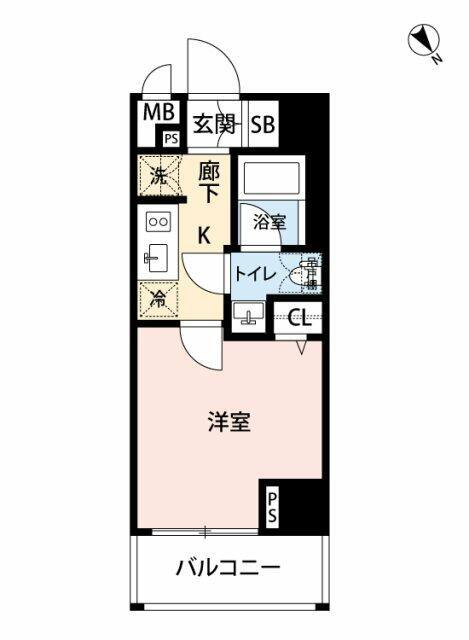 ZOOM上板橋(1K/5階)の間取り写真