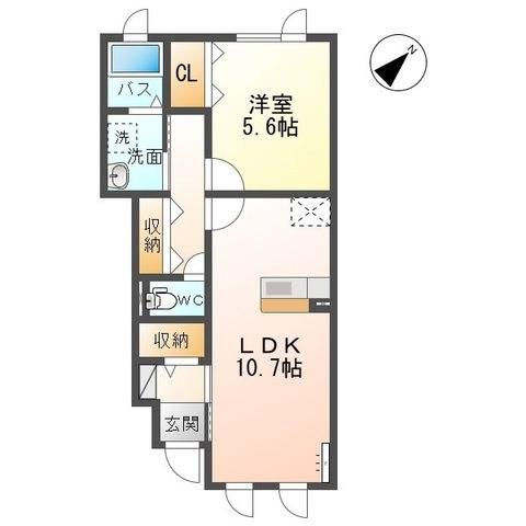リーベルタース(1LDK/1階)の間取り写真