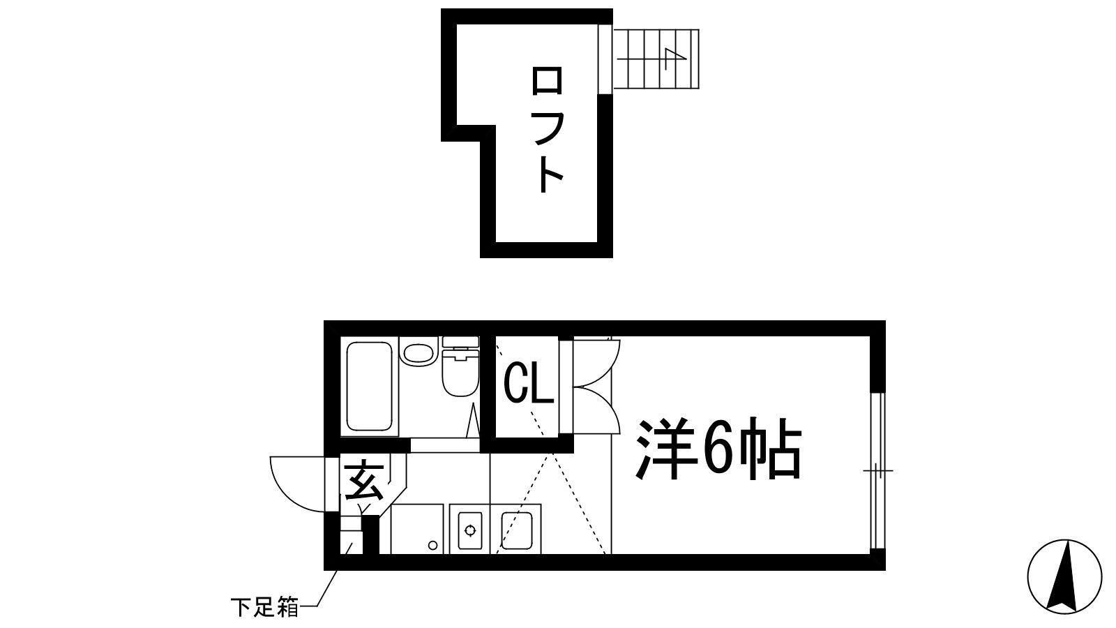 グランツ友(1K/2階)の間取り写真