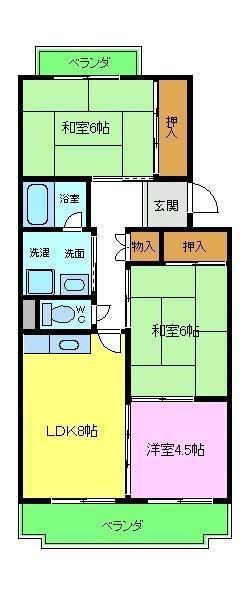 プレステージ北野田(3LDK/2階)の間取り写真