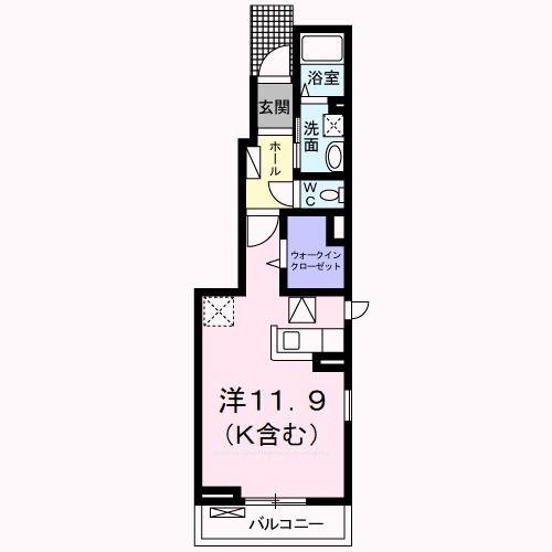 ラルーチェ(1K/1階)の間取り写真