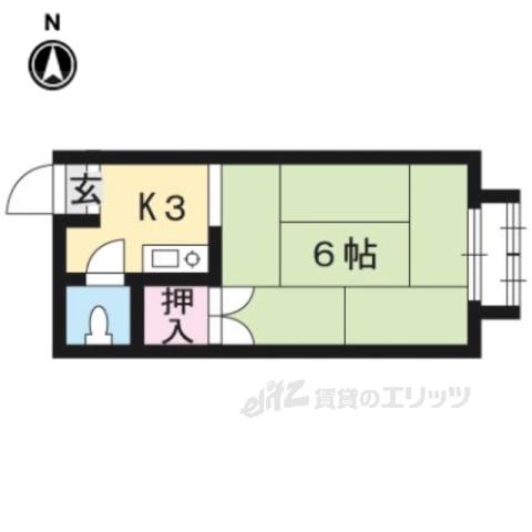 コーポ足立(1K/1階)の間取り写真
