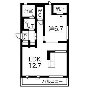 エクセルガーデン本郷 III(1LDK/1階)の間取り写真