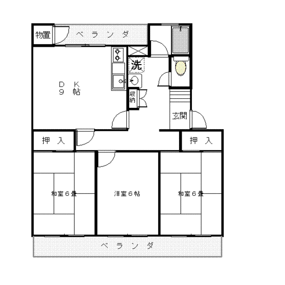 グリーンハイエスト(3DK/3階)の間取り写真