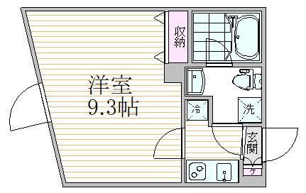 グランピア東中野駅前(1K/2階)の間取り写真