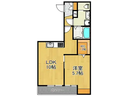 MAISON LIANA(1LDK/2階)の間取り写真