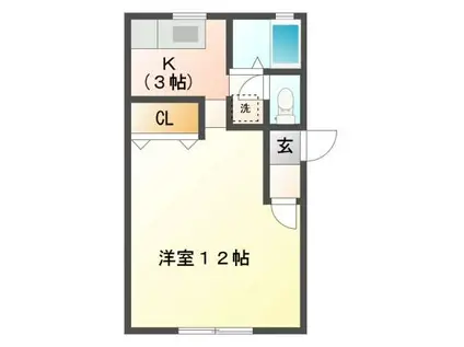 アクセス(ワンルーム/1階)の間取り写真