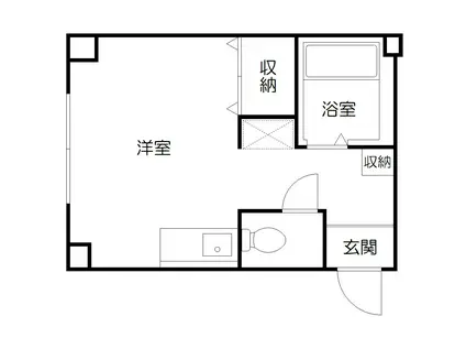 クレストヒロ(ワンルーム/2階)の間取り写真