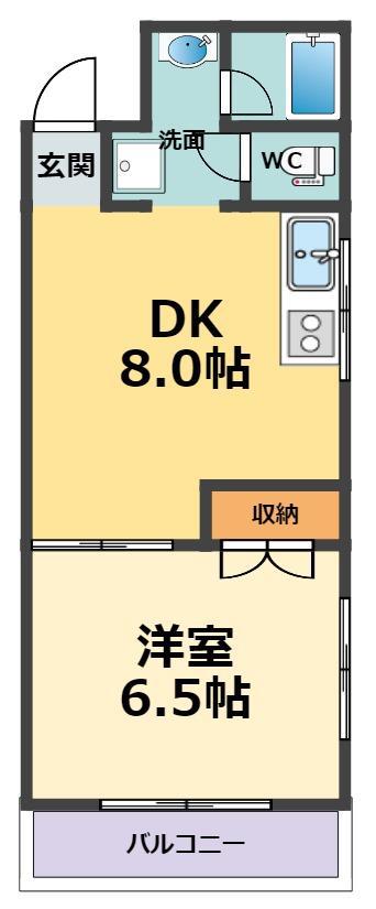 ベル甲子園(1LDK/1階)の間取り写真