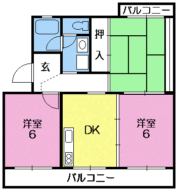コンフォートシバタI(3DK/4階)の間取り写真