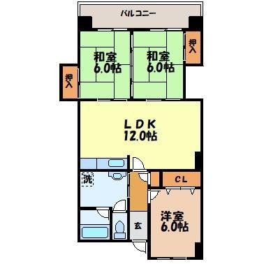 エクセレンス下屋敷(3LDK/3階)の間取り写真