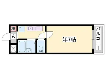 雅ガーデンハイツS棟(1K/2階)の間取り写真