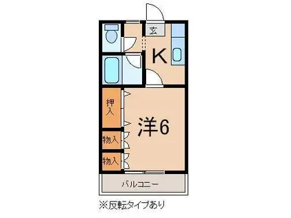 コスモハイツみたけ(1K/1階)の間取り写真