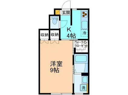 グランノア掛尾B棟(1K/1階)の間取り写真