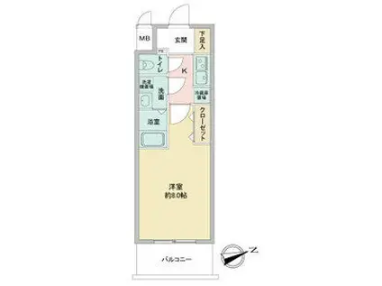 S-RESIDENCE四日市元町(1K/4階)の間取り写真
