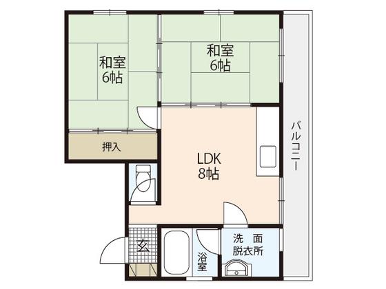 メゾン寿々屋(2LDK/5階)の間取り写真