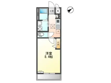 土浦市港町 (1K/2階)の間取り写真