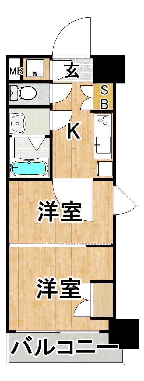 CLUBオリエント NO.103(2K/15階)の間取り写真