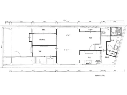地下鉄桜通線 車道駅 徒歩20分 3階建 築45年(1LDK/1階)の間取り写真