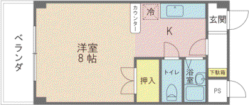 BONハイツ89(1K/3階)の間取り写真