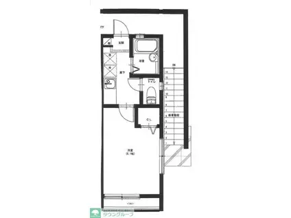 メゾンシュシュ(1K/2階)の間取り写真