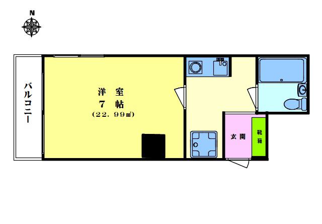 ダイアパレス鷺宮(1K/3階)の間取り写真