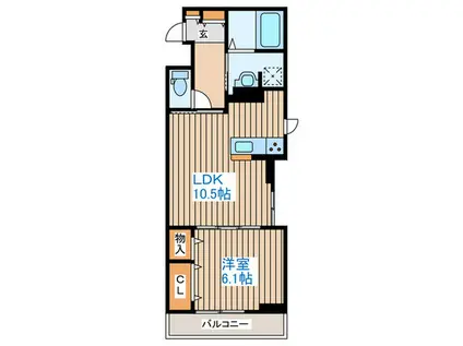 グランハイムII(1LDK/3階)の間取り写真