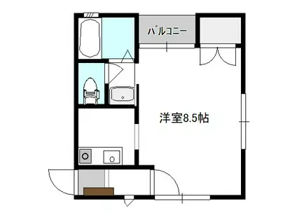 ハイムアンゲルウスII(1K/1階)の間取り写真