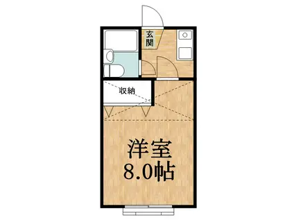 千原ツインB棟(1K/1階)の間取り写真