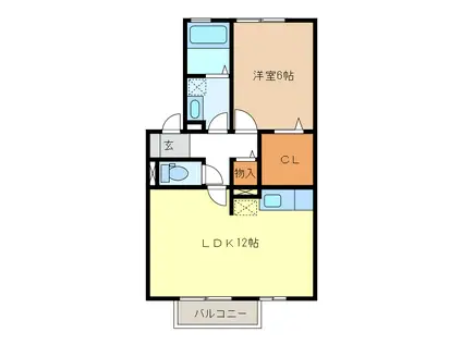 HERITAGE A.I 2・3(1LDK/1階)の間取り写真