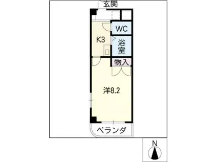 サンハイツ(1K/2階)の間取り写真