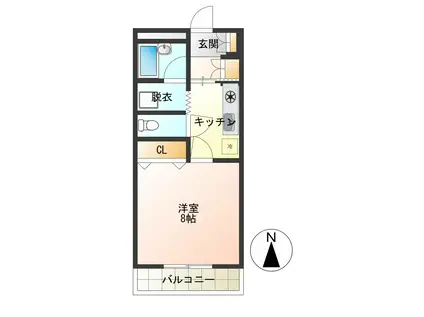 TNマンションI(1K/3階)の間取り写真