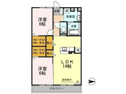 タレイア(2LDK/2階)の間取り写真