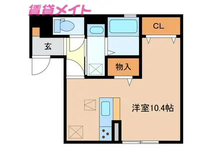 サン・ミシェルII(ワンルーム/1階)の間取り写真