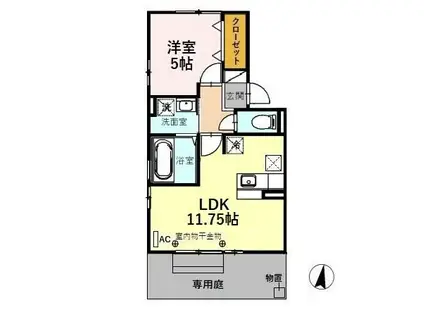 アレグリーアNII(1LDK/1階)の間取り写真