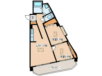 ラ・レコルトII(2LDK/2階)の間取り写真